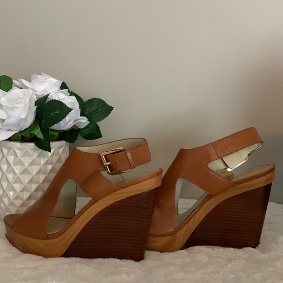 MICHAEL Kors Josephine Leather Peep Toe Wedges - Picture 9 of 13